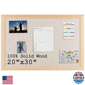 B0cwnqfbb5 Acovy Bulletin Board Cork With Linen 100% Wood Framed 30 Inch X 20