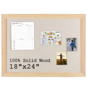 B0d83l7l6n Acovy Linen Cork Bulletin Board 18 Inch X24 Wood Frame Pin Memo Photo Display