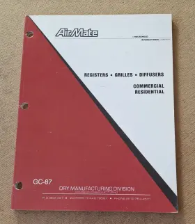 Gc-87 Air Mate Vintage Catalog Dry Manufacturing Registers Grilles Diffusers