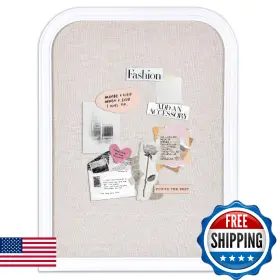 B0dzx9kvxw Aitakatta Bulletin Board With Linen 23.6x17.7 Inch White Wood Frame Message Boar