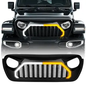Allinoneparts Asjl1825drl-gh Front Goliath Grille Compatible With 2018-2026 Jeep Wrangler Jl Jlu Gladiator