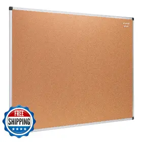 B085pgz77f Amazon Basics Rectangular Cork Board 36 Inch X48 Aluminum Frame Wall Vision