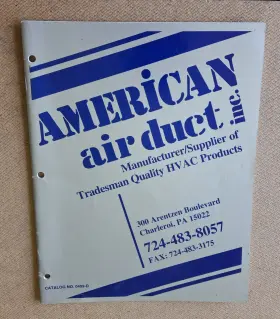 0499-d American Air Duct Vintage Catalog Hvac Charleroi Pa