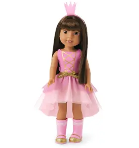 Hbg45 American Girl Welliewishers 14.5-inch Ashlyn Doll With Pink Leotard Glitter