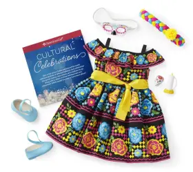 Hjf70 American Girl Truly Me D A De Muertos Celebration Outfit For 18-inch Dolls