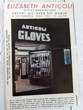 C1965 Anticoli Gloves Manufacturer Export Fashion Accessory Catalog Rome Italy 1965