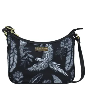 12013-jgm Anuschka East/west Hobo-wanderlust Collection-nylon Fabric With Leather Trim