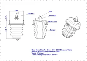 Autoacc 782911344717 Rear Bump Stops Axle Jounce Bumper Compatible With 1999-2006 Silverad #3