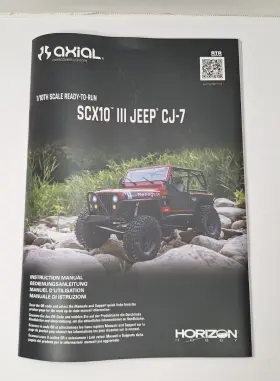 Axi03008t2 Axial Scx10 Iii Jeep Cj-7 Rtr Owners Manual
