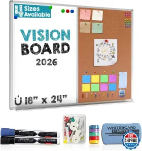 B07c2ly463 Besso Cork And White Board Combo 18x24 Inch Magnetic Bulletin For Wall Dry
