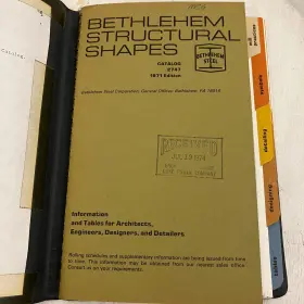 2747 Bethlehem Steel Structural Shapes Catalog 1971 Edition Vtg #2