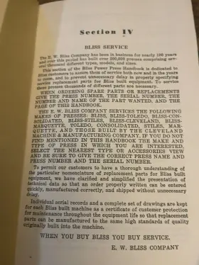 Dp600 Bliss E.w.bliss Company Service Sheet/guide #2