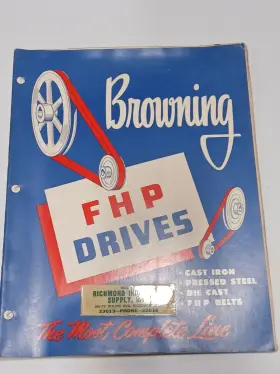 V166e Browning Vintage 1954 Fhp Drives Cast Iron Die Belts Catalog