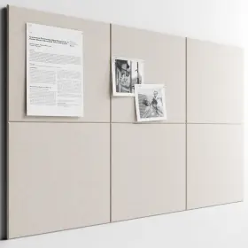 B0f4rmwnjl Bumusty 6pk 36x24 Felt Wall Tiles With 40 Tabs 30 Pushpins - Oatmeal Pin Board