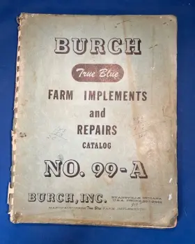 Be265 Burch Tru Blue Antique Farm Implements Catalog No 99 Evansville In 1966 Plow Works