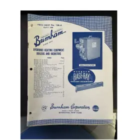 Burnham 138-a Hydronic Heating Boilers And Radiators Price Sheet 1966 Booklet
