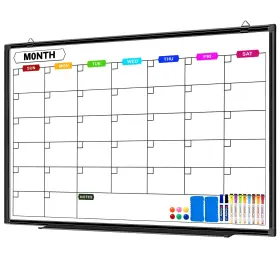 B0dzh87dt6 Calenbo Dry Erase Calendar Whiteboard For Wall 36 Inch X 24 Magnetic Monthly White