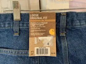 Carhartt B73-dst Vtg Logger Jeans 36/30 Double Knee Nwt Nos