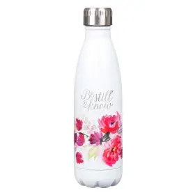 160103 Christian Art Gifts Inc. Water Bottle-be Still-white