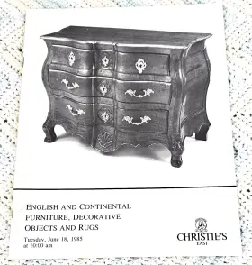 5925 Christies #5925 June 1985 Auction Catalog English Furniture Decorative Objects And Rugs
