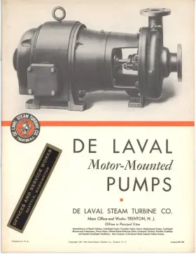 Bf100 De Laval 1937 Motor Mounted Pumps Catalog Trenton Nj Seattle Wa #2