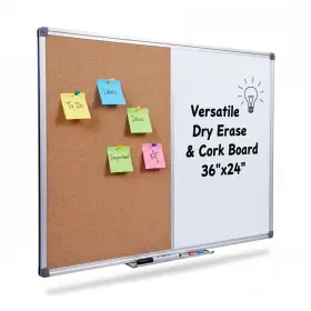 B079q9k1gf Dexboard Magnetic Combination Whiteboard And Cork Bulletin Board 36 X 24 Inch-dual Surface