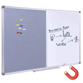 B07phsg782 Dexboard 36 X24 Inch Cork And Dry Erase Combo Board - Magnetic Whiteboard Grey B