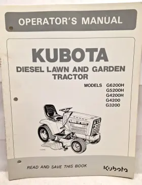 66021-6292-3 Diesel G4200h Used Operators Manual For Kubota Lawn And Garden Tractors