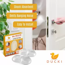 Ducki 860006431907 Wall Protectors - 4 Pack Clear -self-adhesive Reusable Solution For Preventi #3