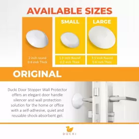 Ducki 860006431945 Wall Protectors - 8 Pack White Self-adhesive Reusable Solution For Prevent #2