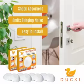 Ducki 860006431945 Wall Protectors - 8 Pack White Self-adhesive Reusable Solution For Prevent #3