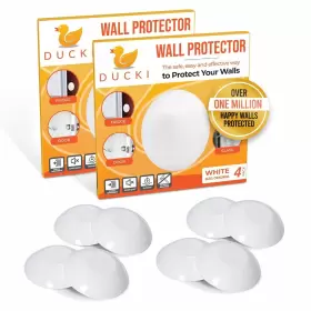 Ducki 860006431945 Wall Protectors - 8 Pack White Self-adhesive Reusable Solution For Prevent