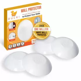 Ds-1000v Ducki Wall Protectors -4 Pack White- Self Adhesive Reusable Solution For Prevent Inch