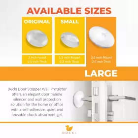 Wtj-59xh-12 Ducki Wall Protectors - 2 Pack Clear Self-adhesive Reusable Solution For Prevent #2