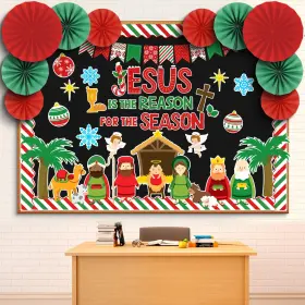 B0fhkt3112 Eersida Christmas Bulletin Board Winter Classroom Decorations Paper Fans Snowmen