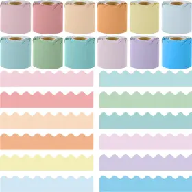 B0d1t9q8yn Elcoho 12 Rolls 393.6ft Scalloped Classroom Borders Macaron Colors Trim