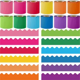 B0d1txnwqh Elcoho 12 Rolls Scalloped Bulletin Board Borders Summer Colors Classroom Decor