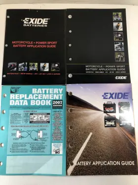 3books Exide Battery Application Guide Data Book Motorcycle Power Sport Catalogs