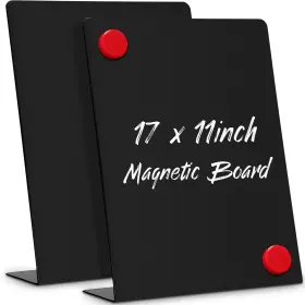 B0f9wwprcw Fainne Magnetic Bulletin Board Mini Black Metal Tabletop Easel Stand 11x17 Inch