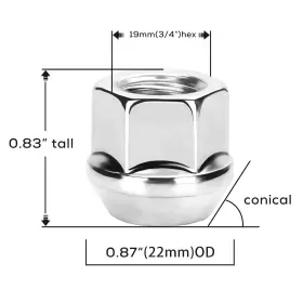 M14-2.0 Fastfree 8n030c Dynofit 14x2.0 Aftermarket Wheel Lug Nuts 24pcs 21mm Heigh Open End Con #2