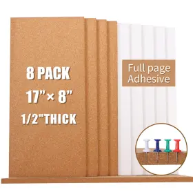 B09lr314zb Femst 6-pack 1/2 Inch Thick Frameless Cork Bulletin Board Tiles 17 X8