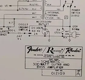 300ps Fender Parts List-schematic Diagram Guitar/bass Amplifier Tube Amp 300w #2