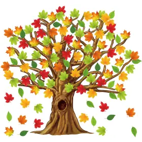 B09bz3816d Gersoniel 90-piece Fall Tree Bulletin Board Decs Classroom Autumn Leaves