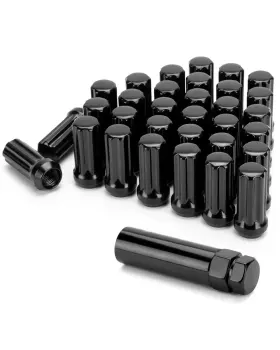 8n012p Goldenlion Ksp 9/16-18 Wheel Lug Nuts Black 32 Pack 9/16x18 Spline Nut For 1994-2011 R