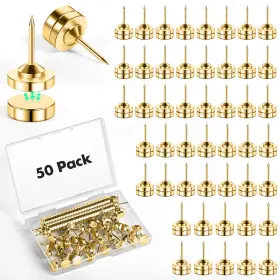 B0dt1lhyr7 Goolada 50 Gold Magnetic Flat Push Pins Thumb Tacks For Board Pictures Notes