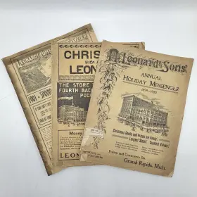 1899-1901 H. Leonard & Sons Set Of 3 Antique And Grand Rapids Michigan Catalogs /cb
