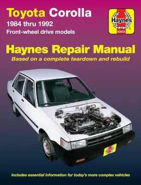 92035 Haynes Toyota Corolla 1984 Thru 1992 Front-wheel Drive Models Automotive Rep