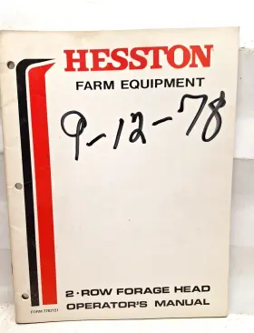 7782121 Head Used Old Stock Operators Manual For Hesston 2-row Forage