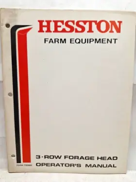 7782600 Head Used Old Stock Operators Manual For Hesston 3-row 30 Inch Forage