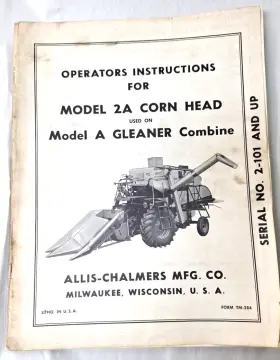 Tm-284 Head Used Operators Instructions For Allis Chalmers Model 2a Corn